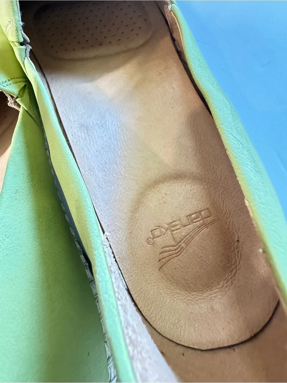 Dansko Lesley Green Nubuck Espadrille Flats Women’s EU 42 Comfort Slip-On